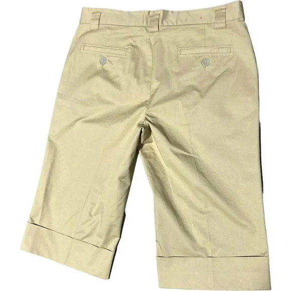 Women's Weatherproof Garment Company Cuffed Capri Khaki Chino Size 14 - Picture 6 of 8